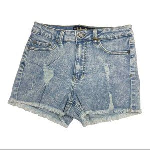 Indigo Rein Acid Washed Super High Rise Jean Shorts Size 7/27 NWT